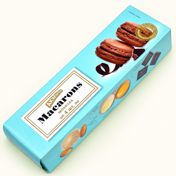 עוגיות Macarons Акульчев במילוי שוקולד, 48 גרם