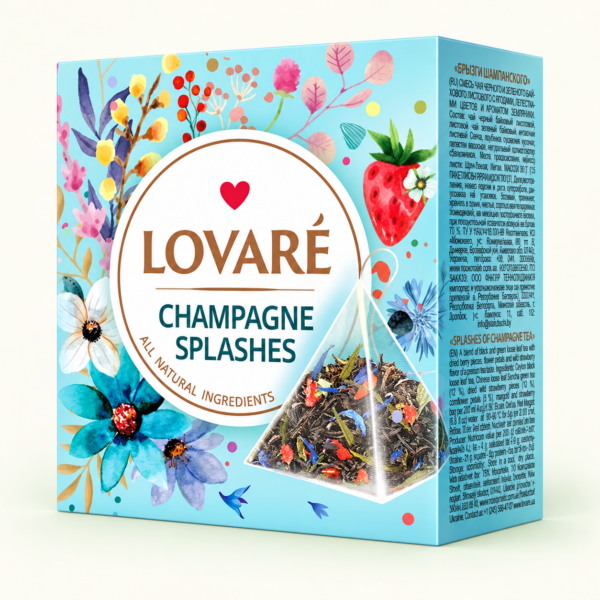 תה Lovare Champagne Splashes, ‏15 שקיקי פירמידה