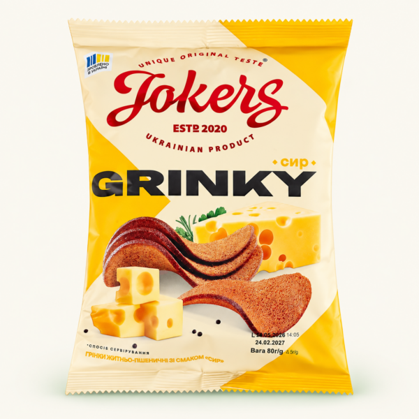 צנימים Jokers שיפון וחיטה בטעם גבינה, 80 גרם