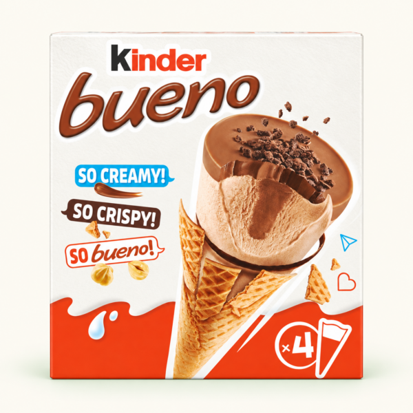 מארז 4 טילוני גלידה Kinder Bueno שוקולד חלב, 248 גרם