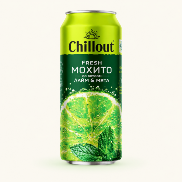 משקה מוגז בטעם מוחיטו ליים ונענע CHILLOUT Fresh Mojito, ‏450 מ״ל