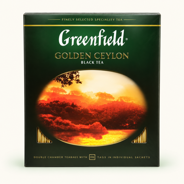 תה שחור Greenfield Golden Ceylon, ‏100 שקיקים, 200 גרם
