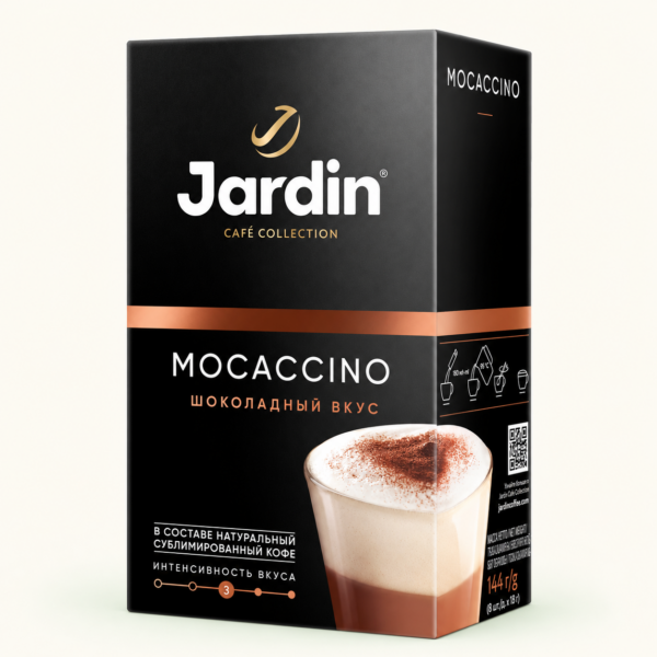 משקה קפה Jardin Mocaccino 3 ב-1, ‏8 שקיקים, 144 גרם