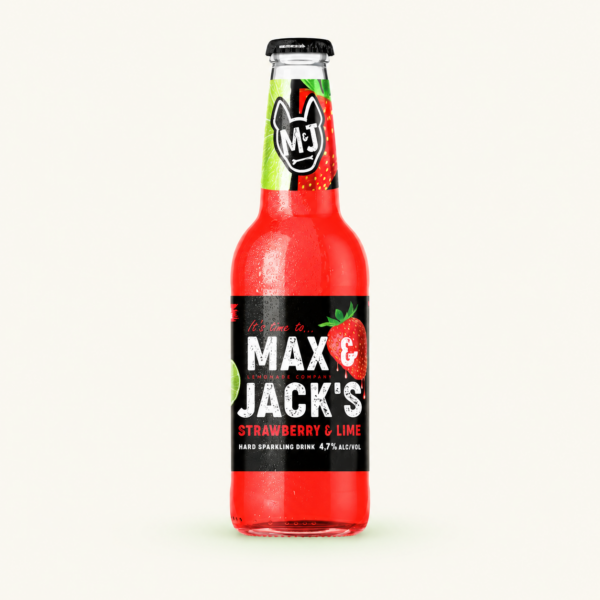 משקה אלכוהולי MAX & JACK'S בטעם תות וליים, ‏4.7%, ‏400 מ״ל