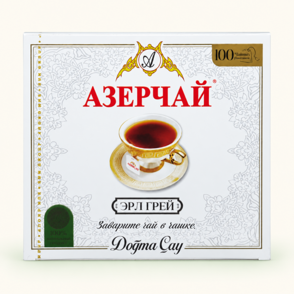 תה שחור Azercay Earl Grey עם ברגמוט, ‏100 שקיקים, 200 גרם