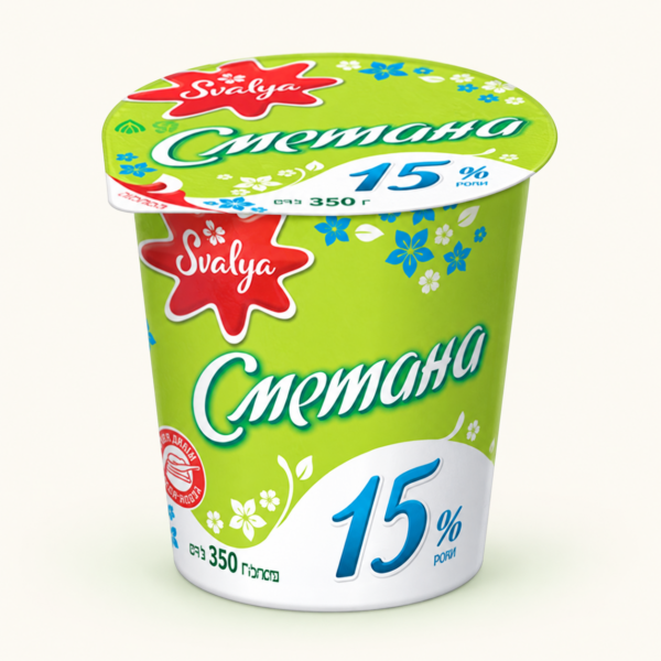 שמנת חמוצה Svalya עם 15% שומן, ‏350 גרם