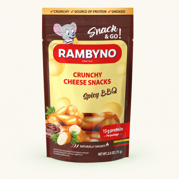 חטיף גבינה מעושן חריף בטעם BBQ RAMBYNO Snack & Go, ‏75 גרם