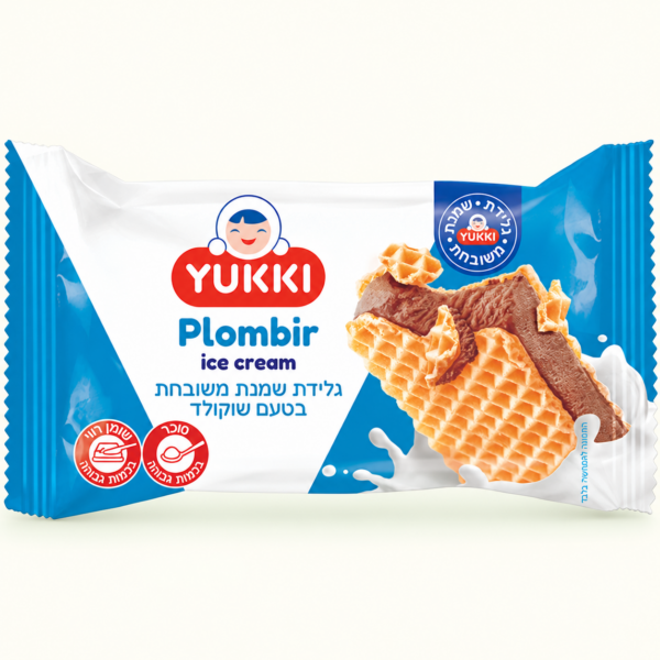 סנדוויץ׳ גלידת פלומביר YUKKI בטעם שוקולד, ‏80 גרם