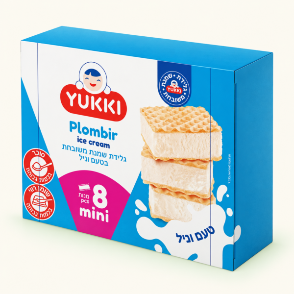 גלידת וניל Plombir YUKKI Mini, ‏8 יחידות