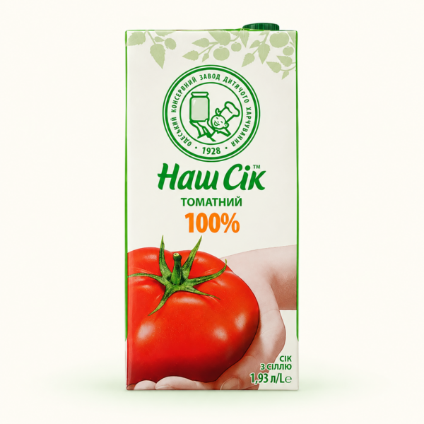 מיץ עגבניות 100% Наш Сік עם מלח, ‏1.93 ליטר