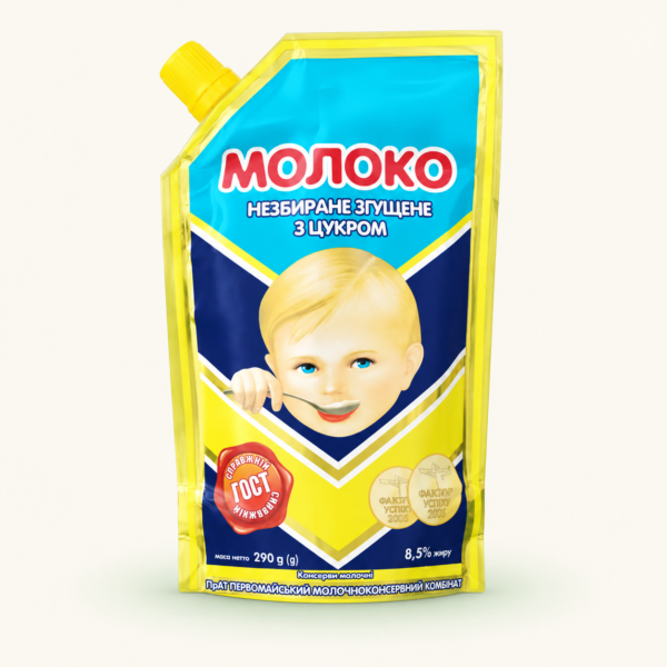 חלב מרוכז ממותק 8.5% Первомайський МКК, ‏290 גרם