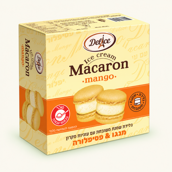 גלידת MACARON מנגו ופסיפלורה Delice, ‏240 גרם