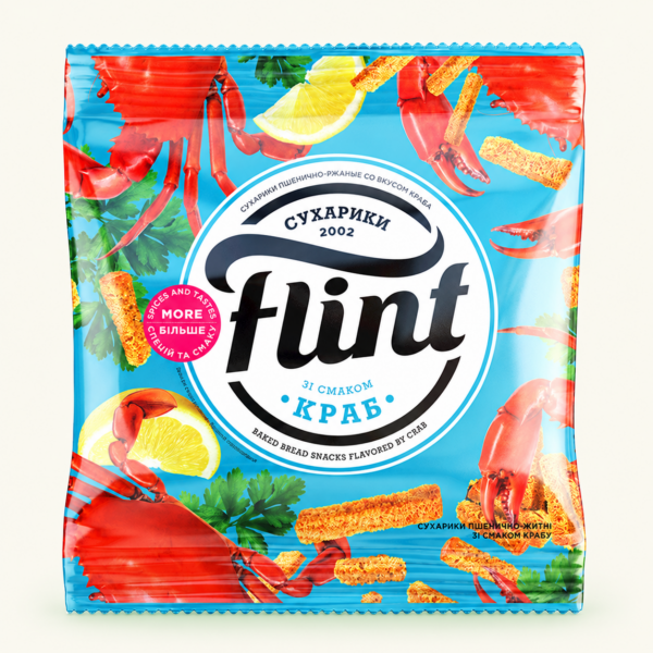 צנימים מחיטה ושיפון Flint בטעם סרטן, ‏35 גרם