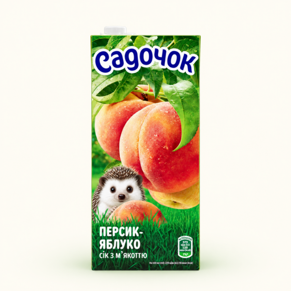 מיץ אפרסק ותפוח Sadochok, ‏950 מ״ל