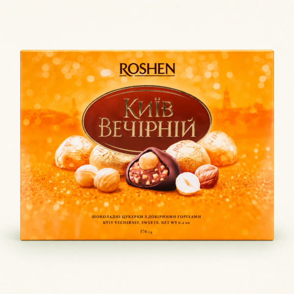 פרליני שוקולד Roshen Kyiv Vechirniy עם אגוזי לוז, ‏176 גרם
