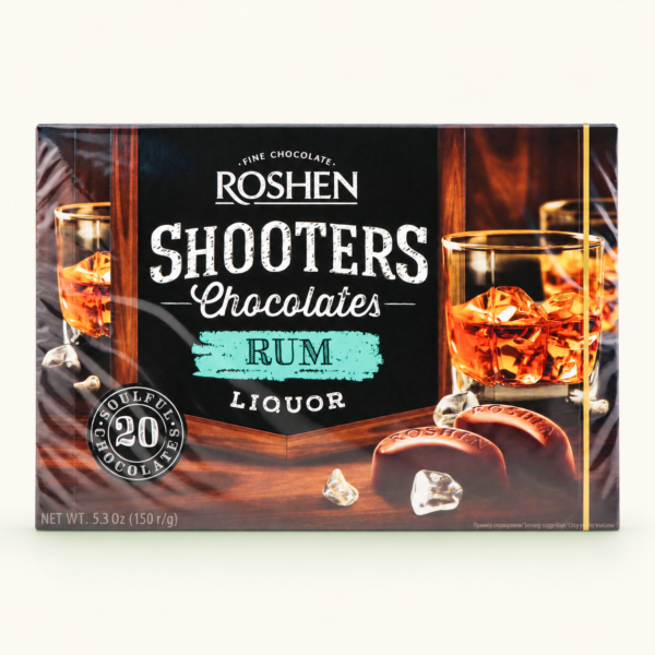 שוקולד מריר עם ליקר רום Roshen Shooters, ‏150 גרם
