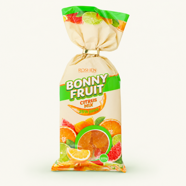 סוכריות ג׳לי Roshen Bonny Fruit בטעם פירות הדר, ‏200 גרם