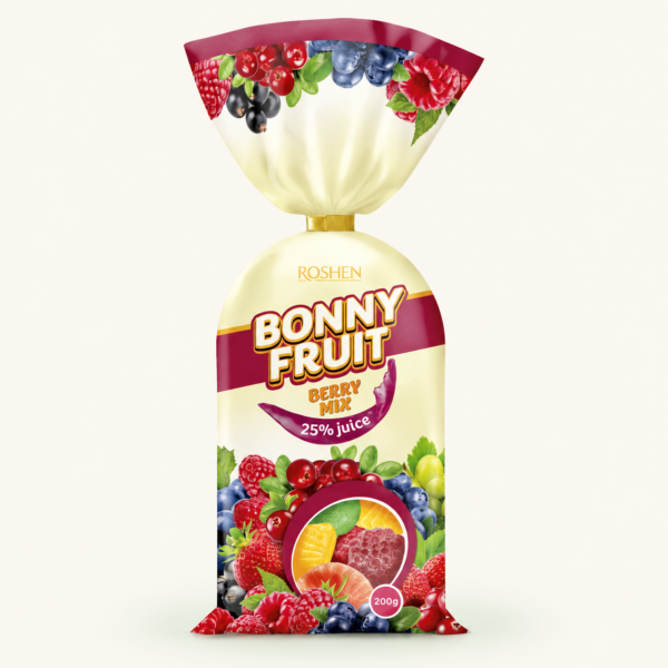 סוכריות ג׳לי Roshen Bonny Fruit בתערובת פירות יער, ‏200 גרם