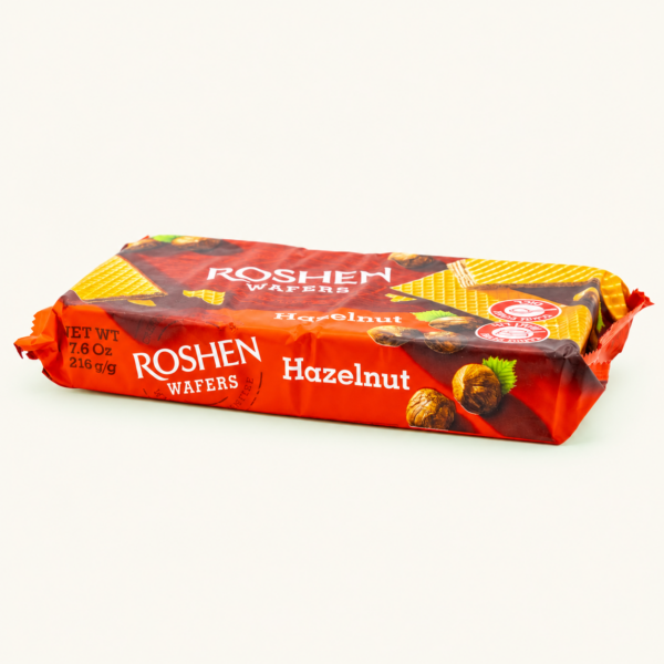 וופלים Roshen Wafers במילוי אגוזי לוז, ‏216 גרם