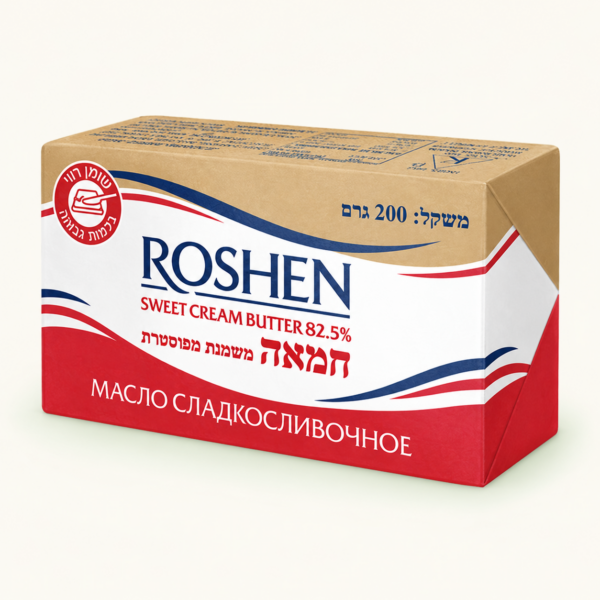 חמאה מתוקה ROSHEN, ‏82.5% שומן, ‏200 גרם