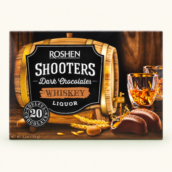 שוקולד מריר עם ליקר וויסקי Roshen Shooters, ‏150 גרם