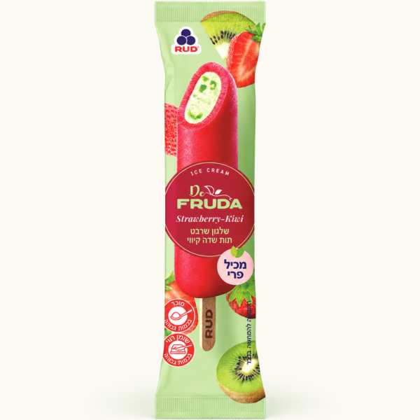 שלגון שרבט RUD De Fruda בטעם תות וקיווי, ‏85 גרם