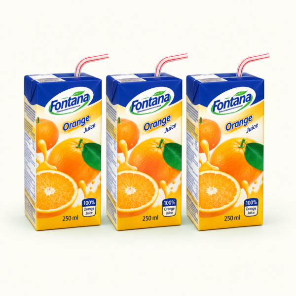 מארז 3 יחידות מיץ תפוזים 100% Fontana, ‏3×250 מ״ל