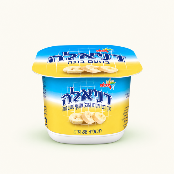 מעדן גבינה ויוגורט מוקצף בטעם בננה דניאלה, ‏88 גרם