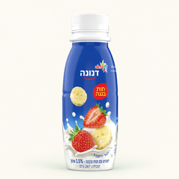 יוגורט לשתייה דנונה תות ובננה, ‏267 גרם