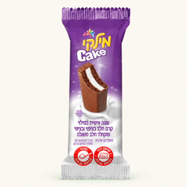 עוגת מילקי CAKE אישית במילוי קרם חלב בציפוי שוקולד, ‏34 גרם