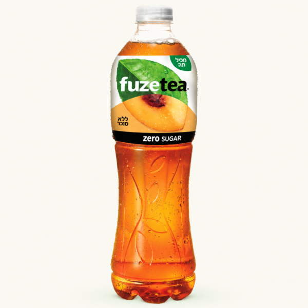 תה קר Fuze Tea Zero בטעם אפרסק, ‏1.5 ליטר