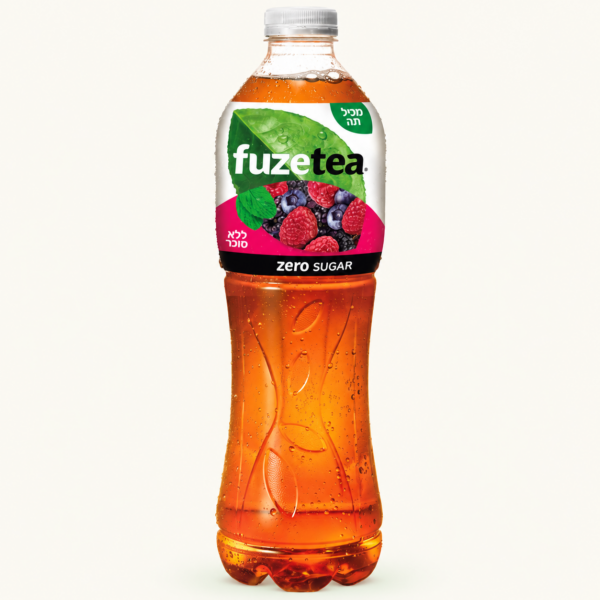 תה קר Fuze Tea Zero בטעם פירות יער ונענע, ‏1.5 ליטר