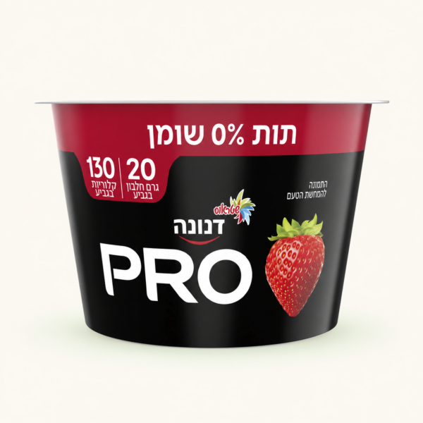 יוגורט דנונה PRO 20 בטעם תות, ‏200 גרם