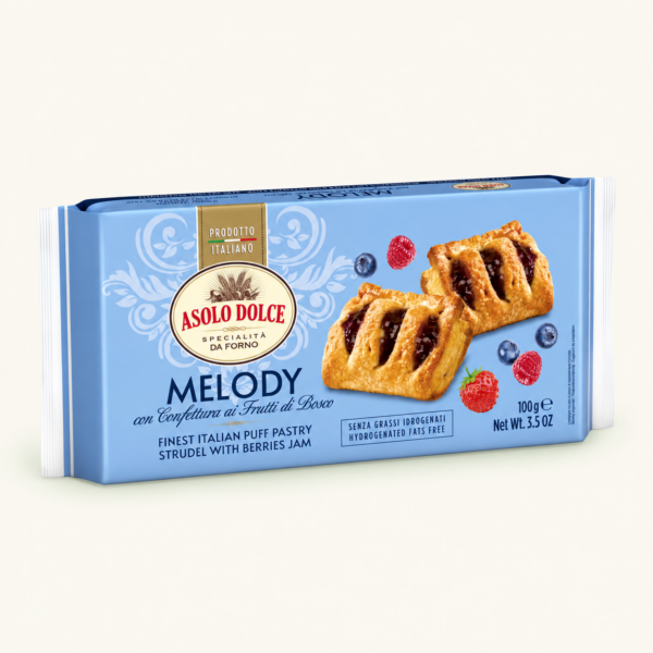 מאפה עלים Asolo Dolce Melody במילוי פירות יער, ‏100 גרם