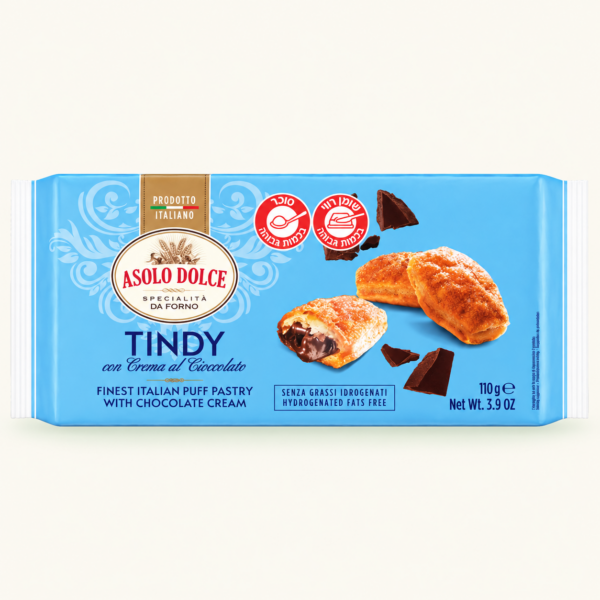 מאפה עלים Asolo Dolce Tindy במילוי קרם שוקולד, ‏110 גרם