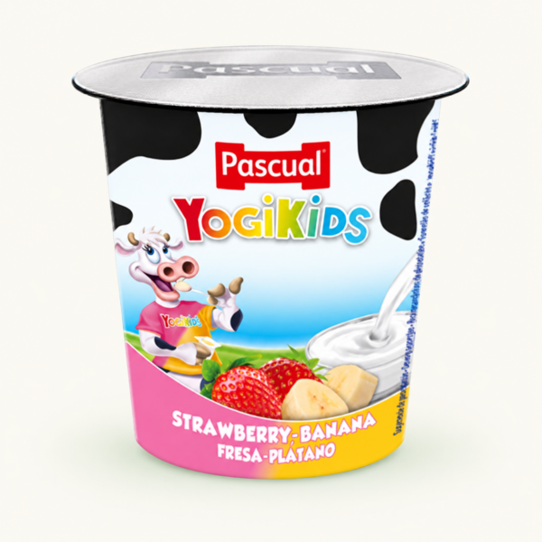 יוגורט Pascual YogiKids בטעם תות-בננה, ‏125 גרם