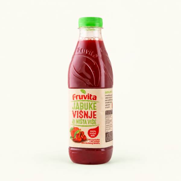 מיץ תפוחים ודובדבנים Fruvita, ‏800 מ״ל