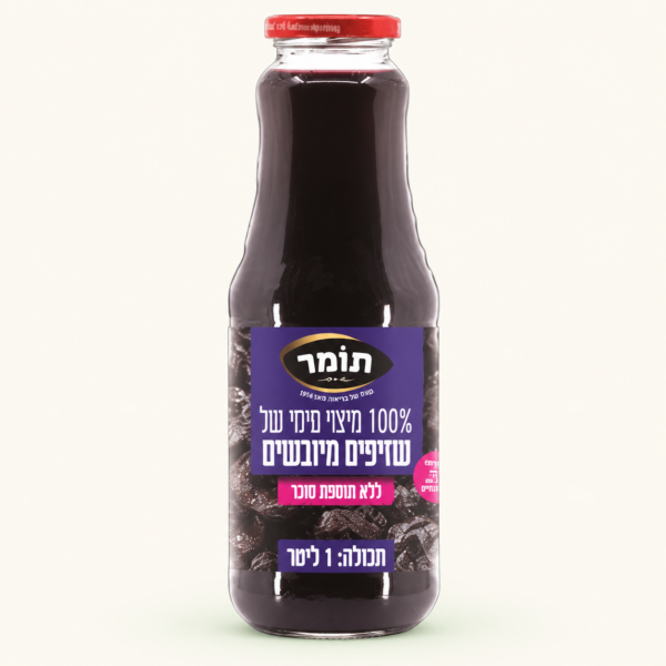 מיץ שזיפים 1 ליטר זכוכית תומר