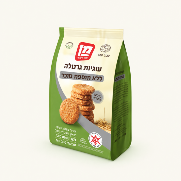 עוגיות גרנולה R.MAN ללא סוכר, 200 גרם