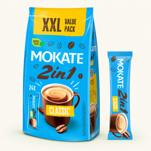 אבקה להכנת משקה קפה Mokate 2-in-1 Classic, ‏24×8 גרם