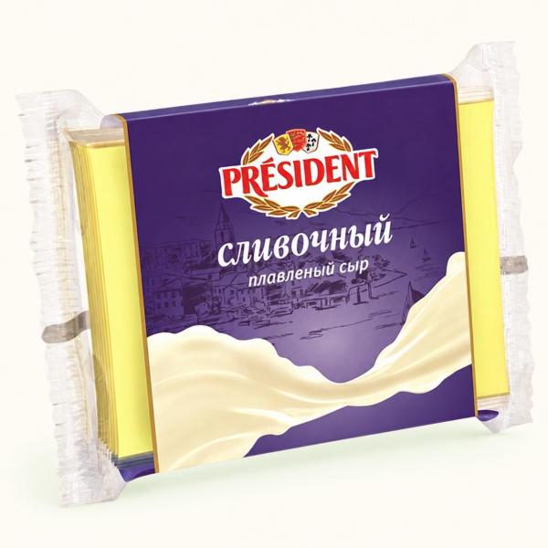גבינה מותכת PRESIDENT בטעם שמנת, ‏18.3%, ‏150 גרם